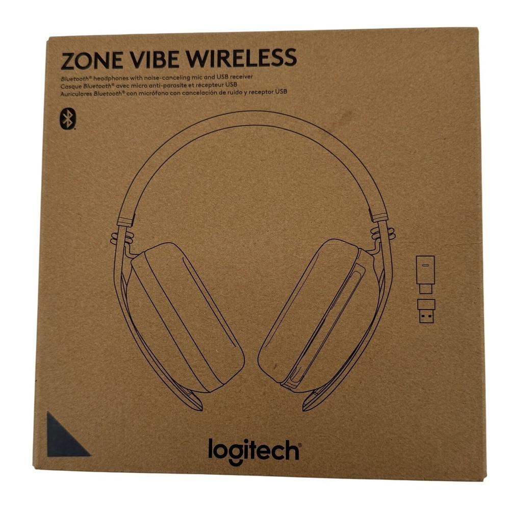 Logitech Zone Vibe Wireless Headphones Graphite A00167 Noise Canceling Mic New